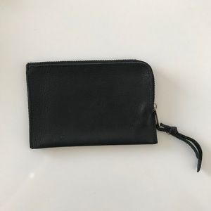 Black leather card wallet